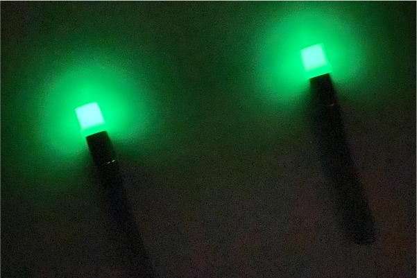 第3回ワークショップ「光の軌跡を写してみよう」で使用したLEDペンライト。
